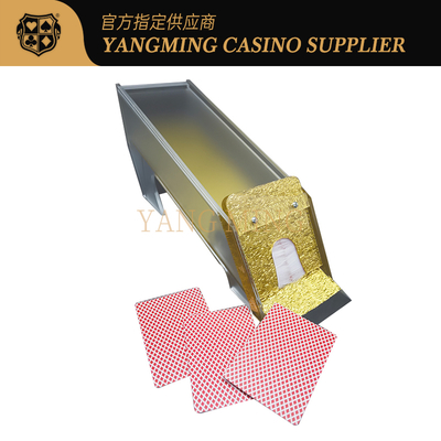 comprar Oro amarillo Custom Acrílico Pinceo helado de 8 cubiertas Dealer zapatos Mesa de juego de apuestas Frío Juego de cartas Shuffler Fabricación en línea