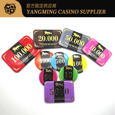 comprar Conjunto de fichas de póquer de casino internacional de cristal acrílico con diseño de portador de fichas 760 Fabricación en línea
