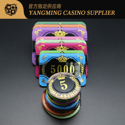 comprar Corona del oído del trigo que broncea la luz UV de Chips Custom Purple del póker de acrílico del casino Fabricación en línea