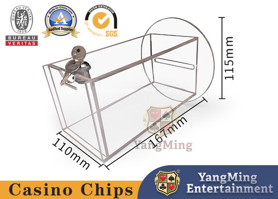 comprar Fabricantes Personalizados Personalizados Fondo Redondo Transparente Acrílico Caja de Puntas Mesa de Baccarat Poker Accesorios de Mesa Fabricación en línea