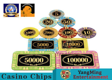 comprar La alta transmitencia personalizada Crystal Casino Poker Chips Round forma para el club de juego Fabricación en línea