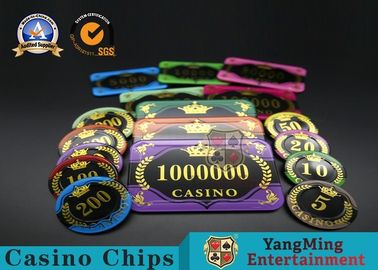 comprar Mesa de juegos Chip Coin de la tabla del póker de Texas Acrylic Gold Stamping Chip del bacará Fabricación en línea
