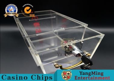 comprar La caja/los naipes claros de acrílico de la seguridad desecha el tenedor con la cerradura y la llave Fabricación en línea