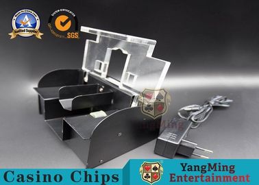 comprar 1 - Shuffler dedicado de la tarjeta del póker del casino de 2 cubiertas con la cubierta transparente del hierro del metal Fabricación en línea