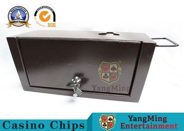 comprar Caja oficial de la extremidad del efectivo del metal grueso, caja del descenso del casino con dos cerraduras de seguridad Fabricación en línea