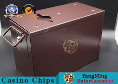 comprar Caja de juego del descenso del dinero del casino del metal de la tabla del póker con la manga y las cerraduras para el tenedor del efectivo de la tabla del póker Fabricación en línea