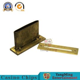 comprar Accesorios de acero inoxidables del juego del casino que juegan el tenedor de cobre amarillo anodizado tabla de la extremidad de Chip And Bill Drop Slot del póker de la ranura Fabricación en línea