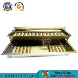comprar 14 filas bandeja de fichas metálicas de doble capa de cobre con tapa y bandeja de fichas de casino de doble cerradura Fabricación en línea