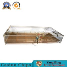 comprar Parte inferior portátil Chip Holder plástico de acrílico del alambre del oro de Chip Tray Dragon Tiger Baccarat Table Translucent del casino Fabricación en línea