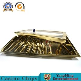 comprar Solo casino Chip Tray Titanium Square Round Chips Box With Cover de juego ULTRAVIOLETA de la grada Fabricación en línea