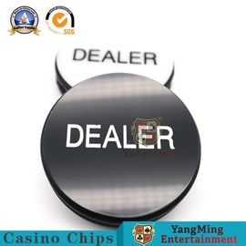 comprar Negro de lujo Crystal Engraving del jumbo de Texas Dealer Button Two Face del póker plástico de 7 de los x 2cm Fabricación en línea