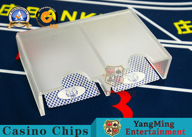 comprar El portatarjetas de juego de acrílico del póker heló los accesorios de la tabla del casino 1-2 cubiertas con el tenedor del descarte de 2 salidas Fabricación en línea