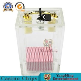 comprar El bacará de acrílico Dragon Tiger Gambling Table Games Playing del tenedor del descarte de la cerradura del metal carda el portador para 8 cubiertas Fabricación en línea