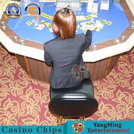 comprar Base redonda ajustable de acero inoxidable alta tapizada del respaldo del casino de las sillas de cuero del juego Fabricación en línea