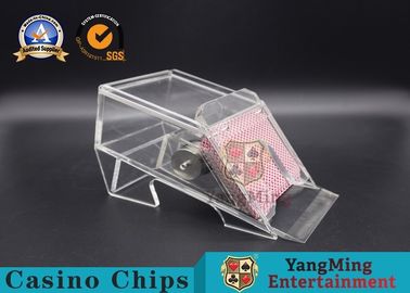 comprar Base de hierro clara completa de Shuffer del naipe del distribuidor autorizado del póker del casino de dos cubiertas 7m m Thinkness Fabricación en línea