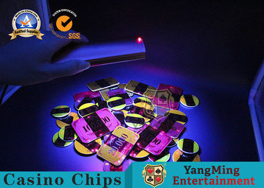 comprar Póker ULTRAVIOLETA Chips Purple Security Core Light del inspector RFID de la lámpara de la seguridad del dinero del oro Fabricación en línea