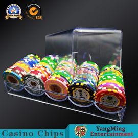 comprar filas 100pcs 5 alrededor del póker Chips Case Full Transparent Acrylic Chips Carrier 40m m de juego plástico Fabricación en línea