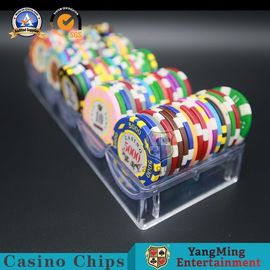 comprar 3.3m m Thinkness Clay Gambling Casino Chip Tray Chips Case plástico transparente lleno 100PCS Fabricación en línea
