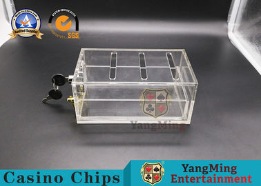 comprar Tenedor transparente lleno de 8 naipes de las cubiertas para los juegos de tarjetas del club del VIP con la caja del descarte de la cerradura Fabricación en línea