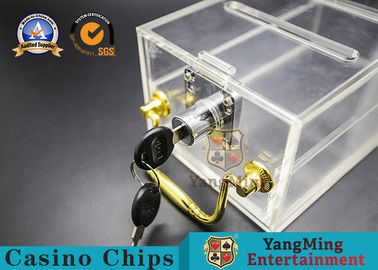 comprar la fijación de acrílico del grueso de la manija clara llena de los accesorios del juego del casino 745g desecha la caja Fabricación en línea