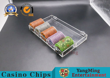 comprar Casino Chips Carrier With Lock de Clay Poker Chips Case Texas de 5 filas 280*85*65m m Fabricación en línea