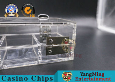comprar aduana de la cerradura de 100pcs 46m m Clay Poker Chips Case Double transparente Fabricación en línea