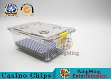 comprar Tenedor del descarte del póker de la cubierta del plástico 2/portador de vaivén de los naipes del casino con la cerradura de la seguridad Fabricación en línea