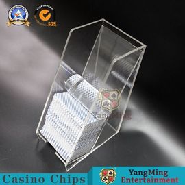 comprar Portatarjetas lleno de acrílico transparente del distribuidor autorizado de la tarjeta del póker del tambor de la caja de naipe de 8 cubiertas Fabricación en línea