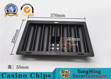 comprar Tejas los sostiene portador de microprocesador plástico dedicado tabla de juego del color negro del flotador de la bandeja del microprocesador del casino de las filas del club 6 del póker Fabricación en línea