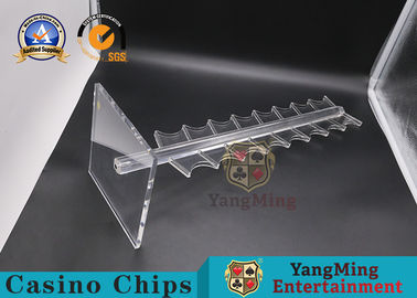 comprar el montante del tablero de la rueda de ruleta de 10m m Thinkness agujerea el póker de acrílico Chip Rack Fabricación en línea
