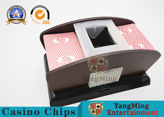 comprar Plástico de madera del color 2 pares del póker de la tarjeta del bacará silencioso Texas Table Game del Shuffler Fabricación en línea