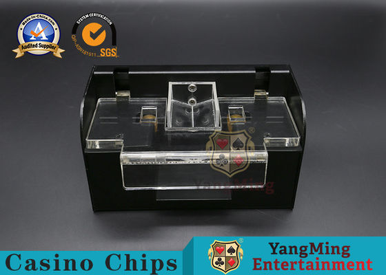 comprar Shuffler de acero inoxidable negro de encargo 1 automático del póker del metal 2 cubiertas Fabricación en línea