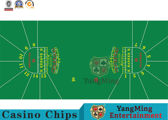 comprar mantel por encargo de la disposición del juego de póker del bacará del verde 15-Players de la versión de la distribución de la fábrica Dos-redonda de lujo del diseño Fabricación en línea