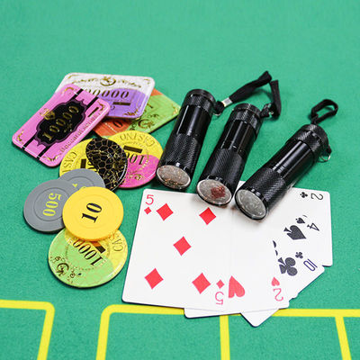 comprar Marca de Anti-falsificación ULTRAVIOLETA de M Poker Chip Coin Plastic Sheet de Mini Portable Lanyard Code Inspection de Texas Holde negro de la lámpara ' Fabricación en línea
