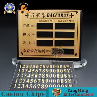 comprar El juego de mesa de acrílico transparente de oro del entretenimiento del póker del bacará limitó la tarjeta roja Texas Chip Table Manual Digital Sign Fabricación en línea