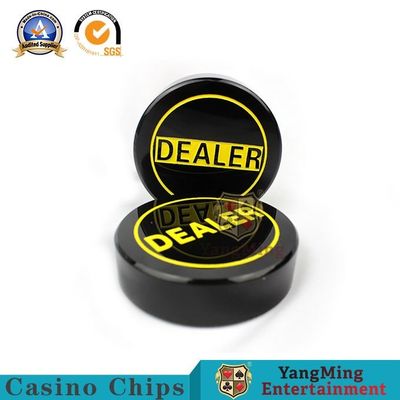 comprar Negro clásico tradicional y tarjeta de juego de grabado da alta temperatura amarilla del club de Texas Dealer Positioning Card Poker Fabricación en línea