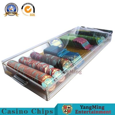 comprar Ranura de acrílico Alto-transparente de alta calidad importada Chip Case de la rejilla de Chip Tray Poker Table Game Tabletop 9 del alambre del oro Fabricación en línea
