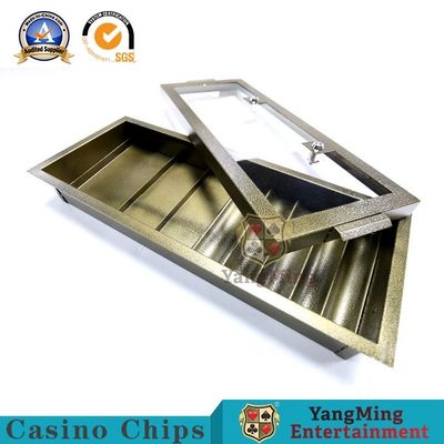 comprar Metal de cobre amarillo electrochapado Chip Tray Single Layer Glass Cover del color Fabricación en línea