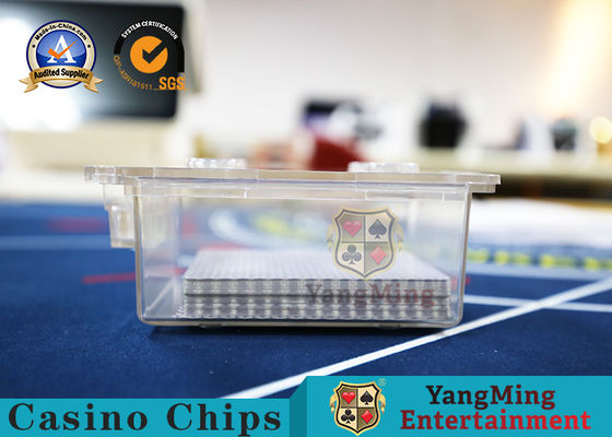 comprar Sobremesa de acrílico gruesa completamente transparente del casino de la caja de tarjeta del póker Fabricación en línea