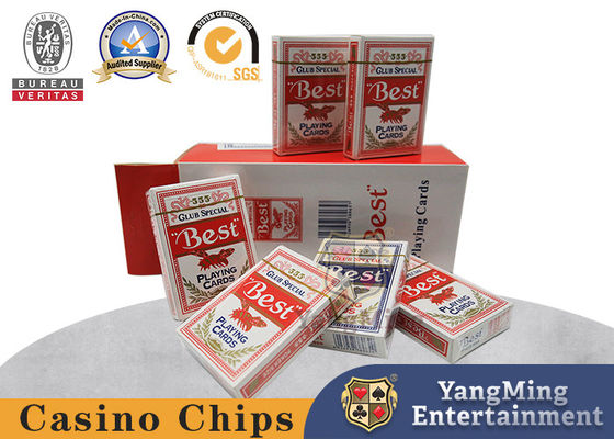 comprar empaquetado azul de la caja de color de la tarjeta de juegos de tabla del póker del casino de los naipes de papel de la base 280gsm Fabricación en línea