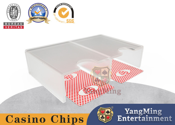comprar La mitad de naipe del tenedor de juego de acrílico transparente de la caja heló densamente Fabricación en línea