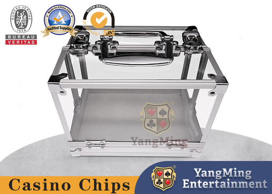 comprar 600 Chip Clear Acrylic Poker Chip que cierra el portador incluye 6 Chip Racks Fabricación en línea
