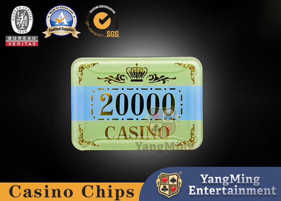Póker antifalsificación ULTRAVIOLETA cristalino Chips Can Be Customized del acrílico de la tabla del bacará del casino