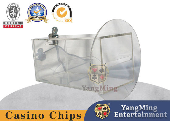 Juegos de mesa de póquer de casino caja de propinas acrílica cinta transparente cerradura caja de tarjetas de desecho