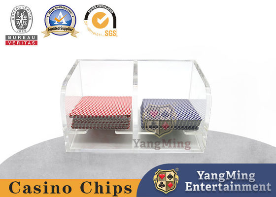 Caja de tarjetas de desecho de acrílico totalmente transparente 2 Niuniu Casino Poker Table Game Table Card Holder