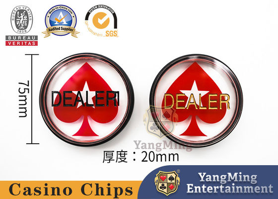 Transparent Acrylic Casino Game Accessories Texas Hold'em Poker Table Game Round Engraved Red Heart