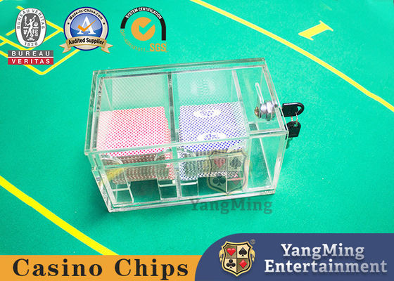 Baccarat internacional 8 pares descartado caja de cartas de juego transparente caja de cartas de dos cuadrículas