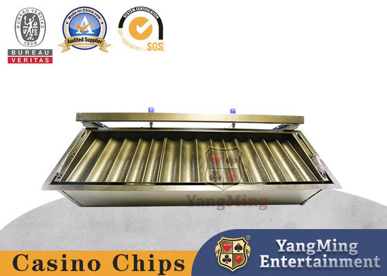 Nueva bandeja de fichas de 14 cuadrículas de metal con doble bloqueo Baccarat Casino Poker Ficha flotante