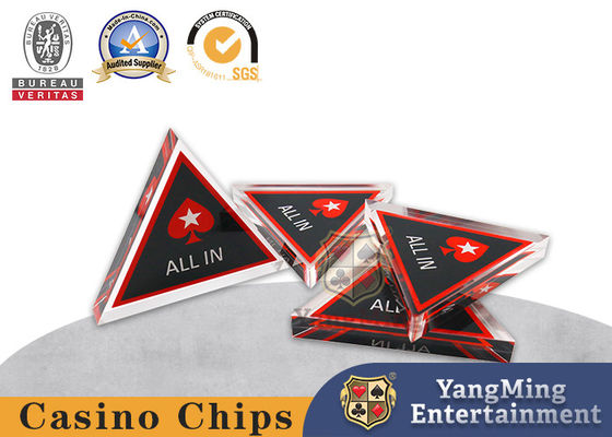Tarjeta de posicionamiento triangular Acrílico All-In Casino Mesa de póquer Juegos de Texas Hold'Em Personalización
