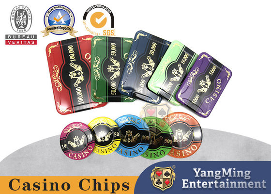 Conjunto de fichas de acrílico de dos capas personalizadas fichas de póquer de baccarat 760 piezas estampado en caliente